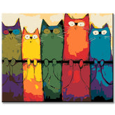 Painting by numbers rainbow cats